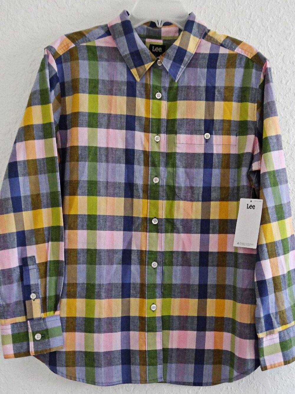 LEE Women's L Long Sleeve All Purpose Kiwi Field Plaid Shirt NWT